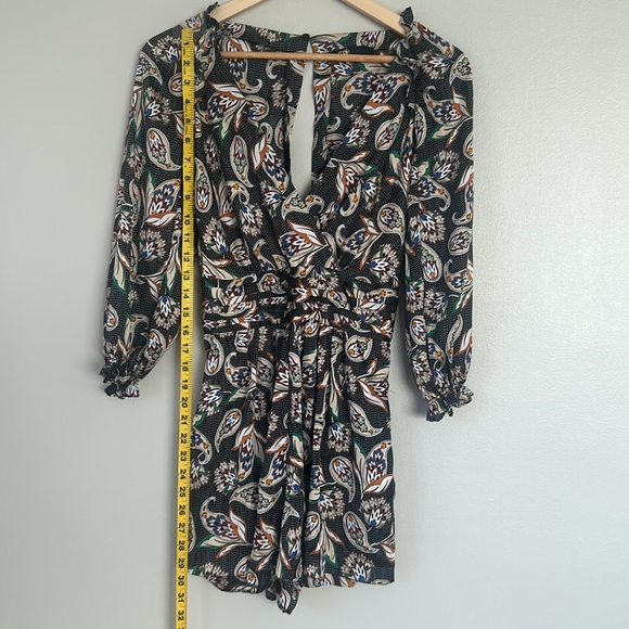 Maje Isley Paisley Print Satin Romper Wrap-effect printed  playsuit Size M - Picture 13 of 16